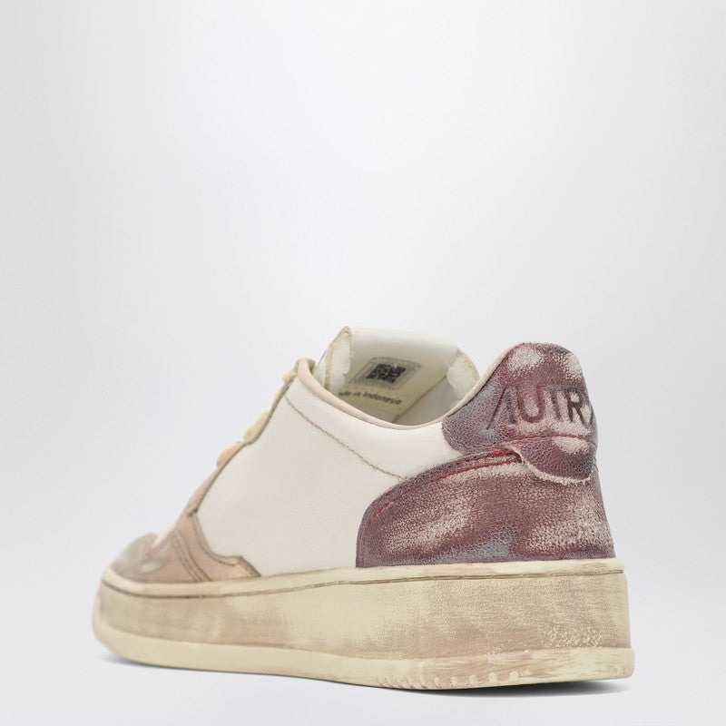 Autry Platinum &amp; Purple Leather Medalist Low Super Vintage Sneakers Pink
