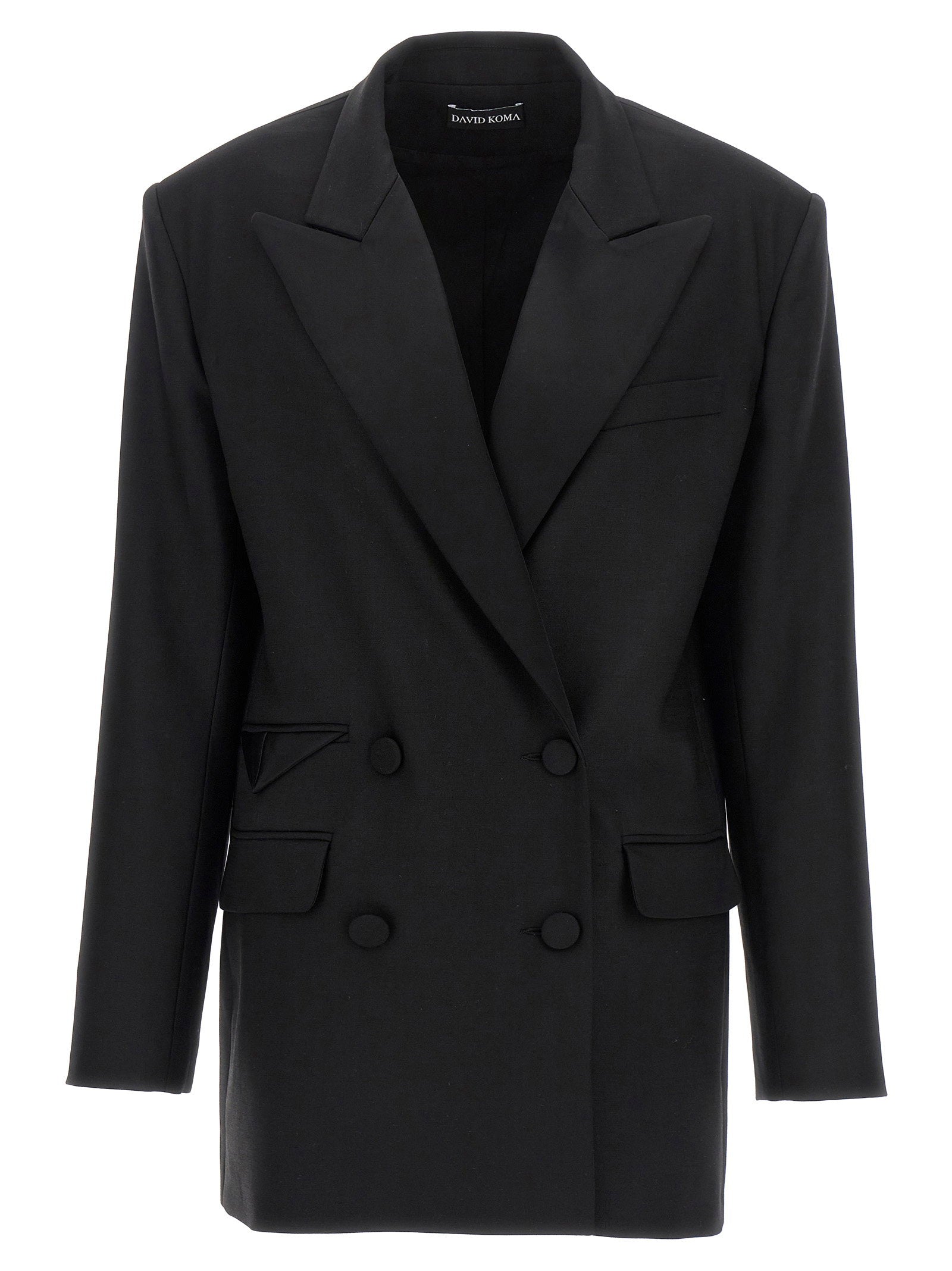 David Koma Tailored Tuxedo Blazer Black