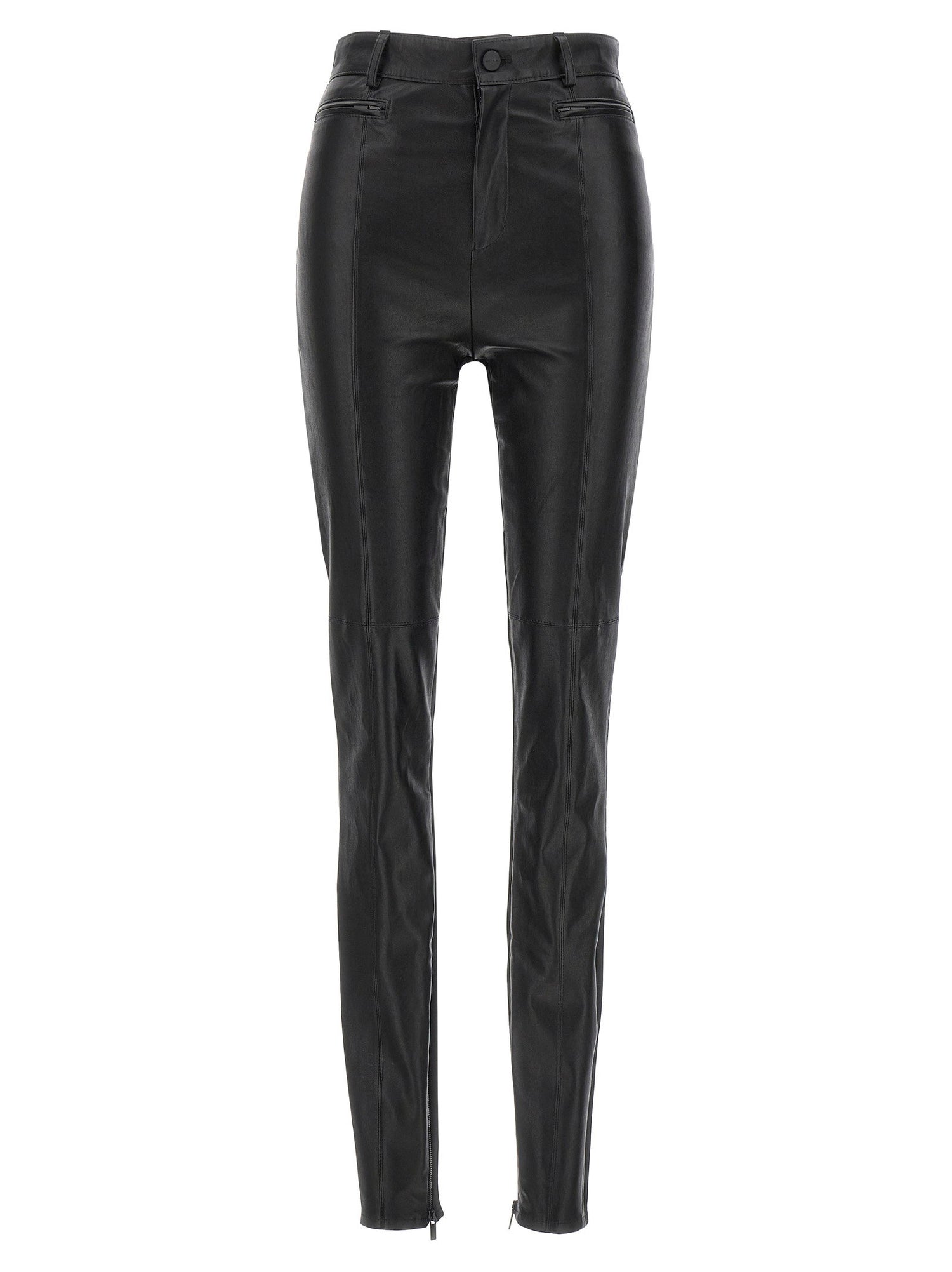 David Koma Napa Leather Leggings Black