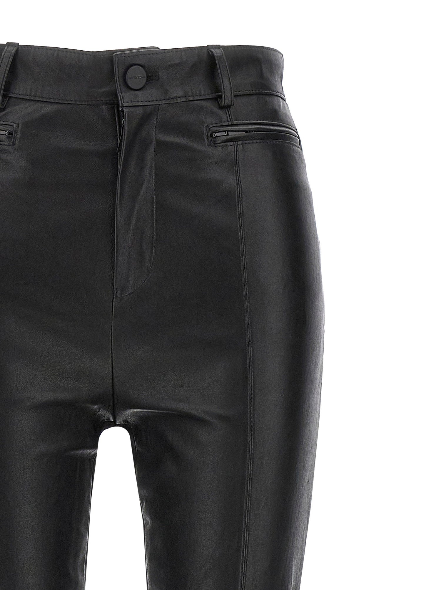 David Koma Napa Leather Leggings Black