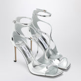 Jimmy Choo Azia 95 Metallic Leather Sandals Metal