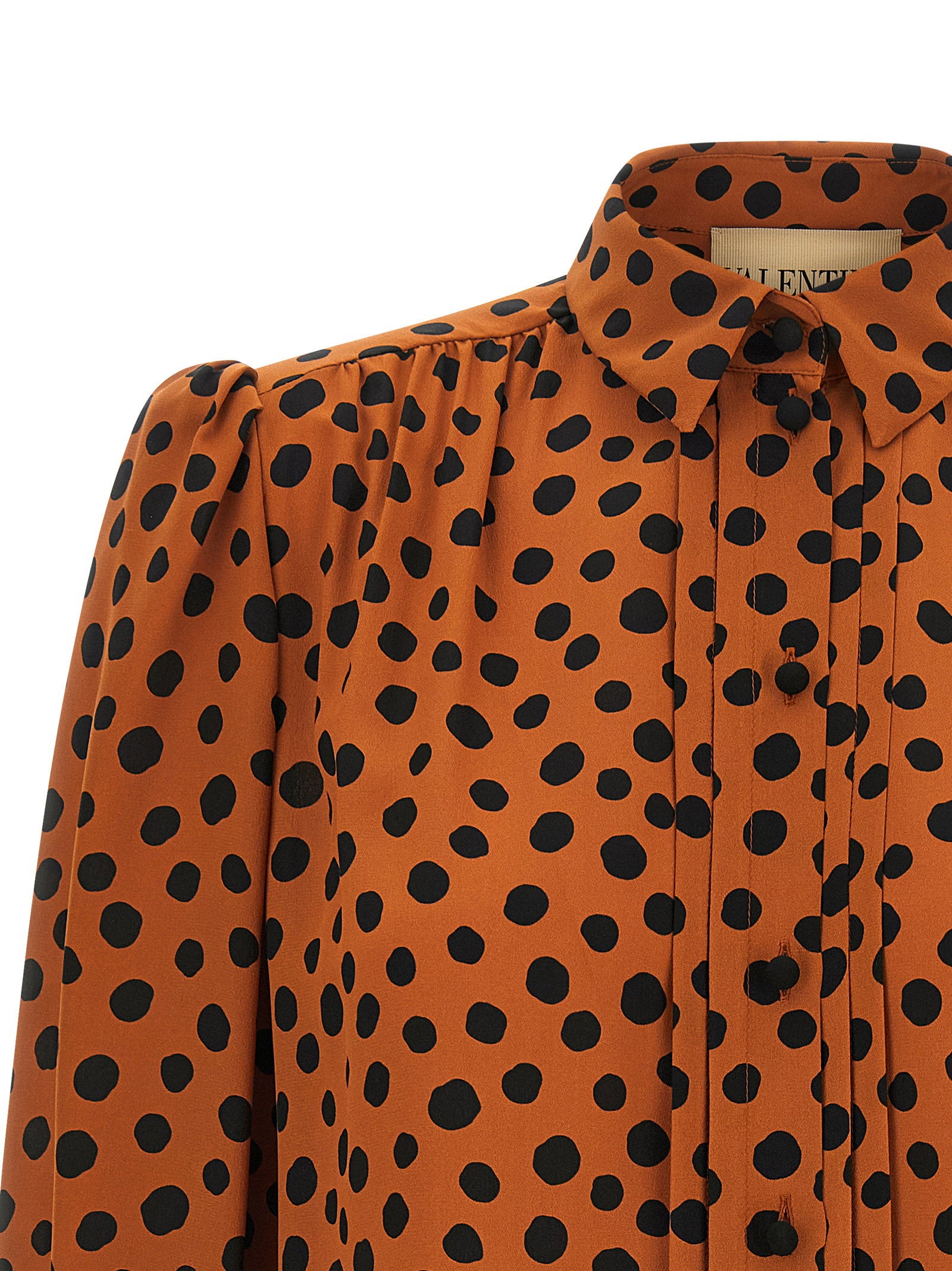 Valentino Garavani Polka Dot Print Shirt Orange