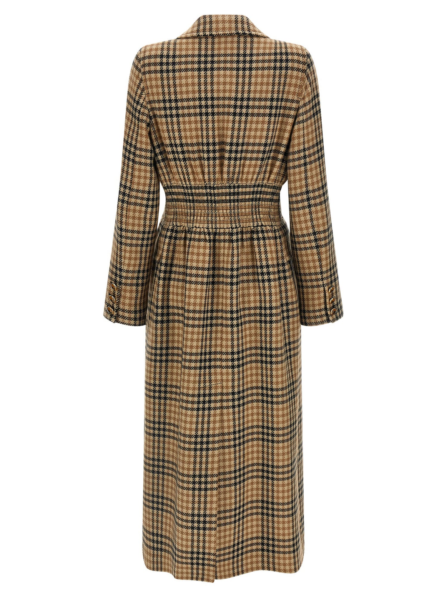 Valentino Garavani Houndstooth Wool Coat Brown