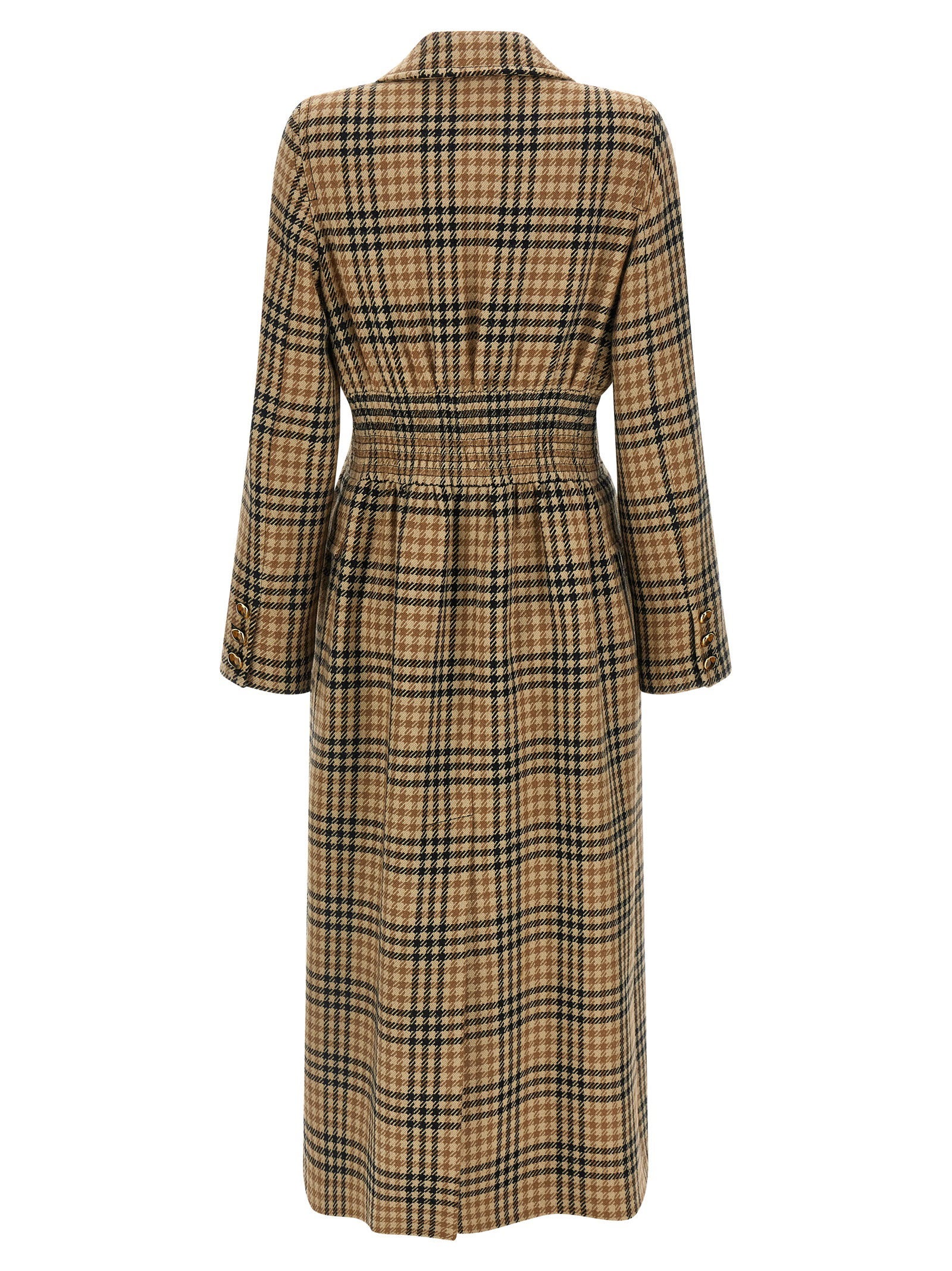Valentino Garavani Houndstooth Wool Coat Brown