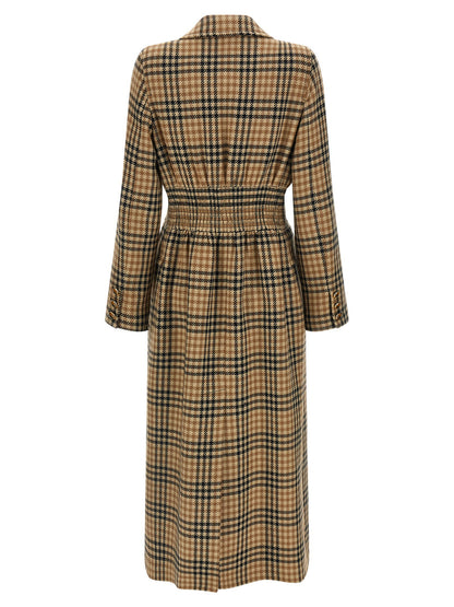 Valentino Garavani Houndstooth Wool Coat Brown
