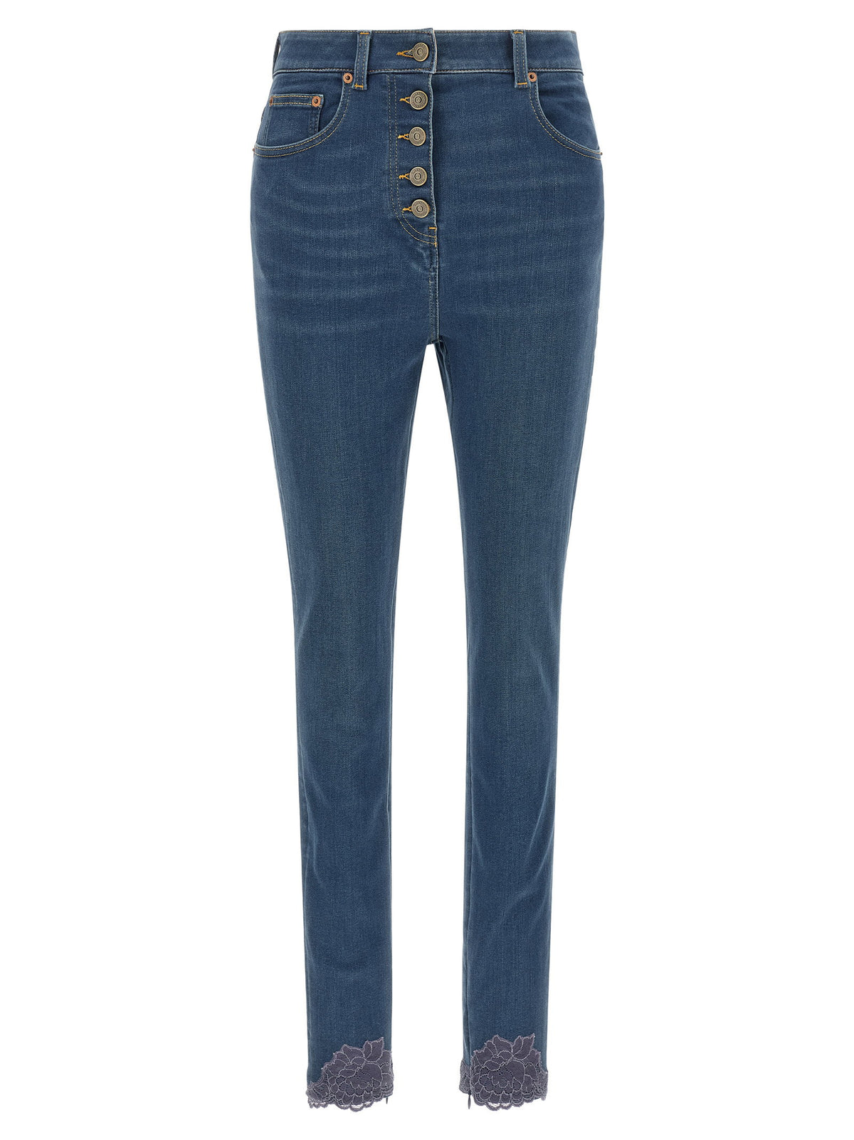 Valentino Garavani Lace Insert Jeans Blue