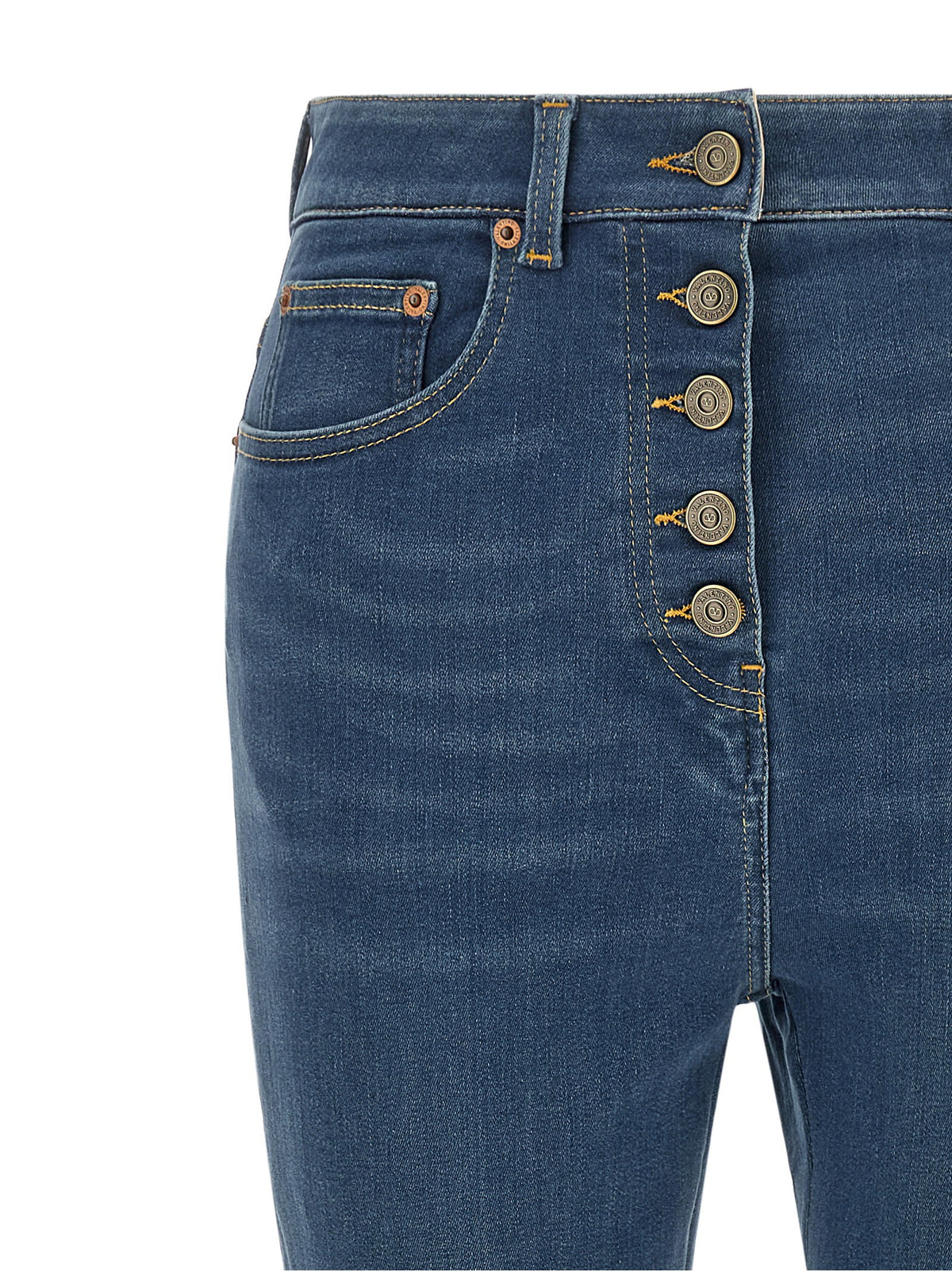 Valentino Garavani Lace Insert Jeans Blue