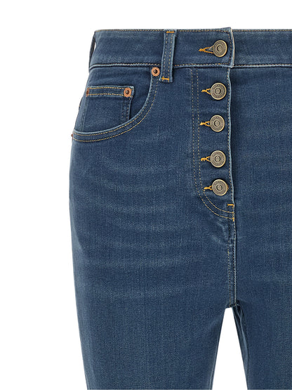 Valentino Garavani Lace Insert Jeans Blue