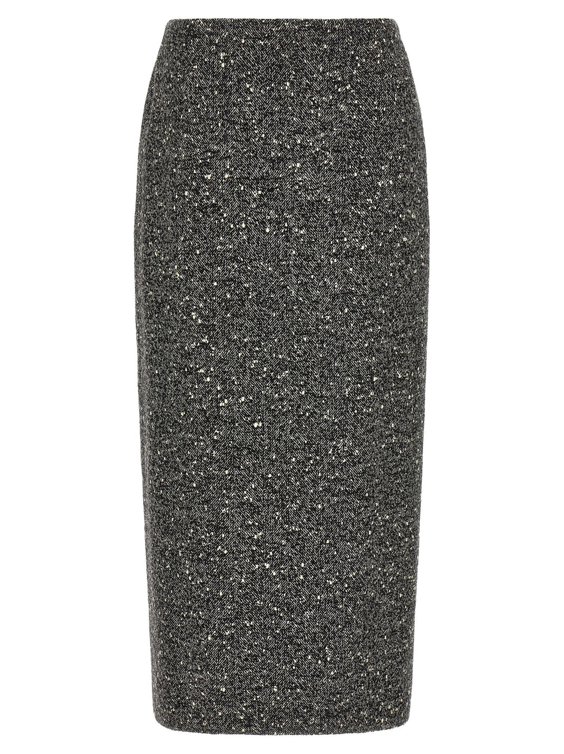 Valentino Garavani Chevron Bouclé Skirt White/black