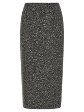 Valentino Garavani Chevron Bouclé Skirt White/black