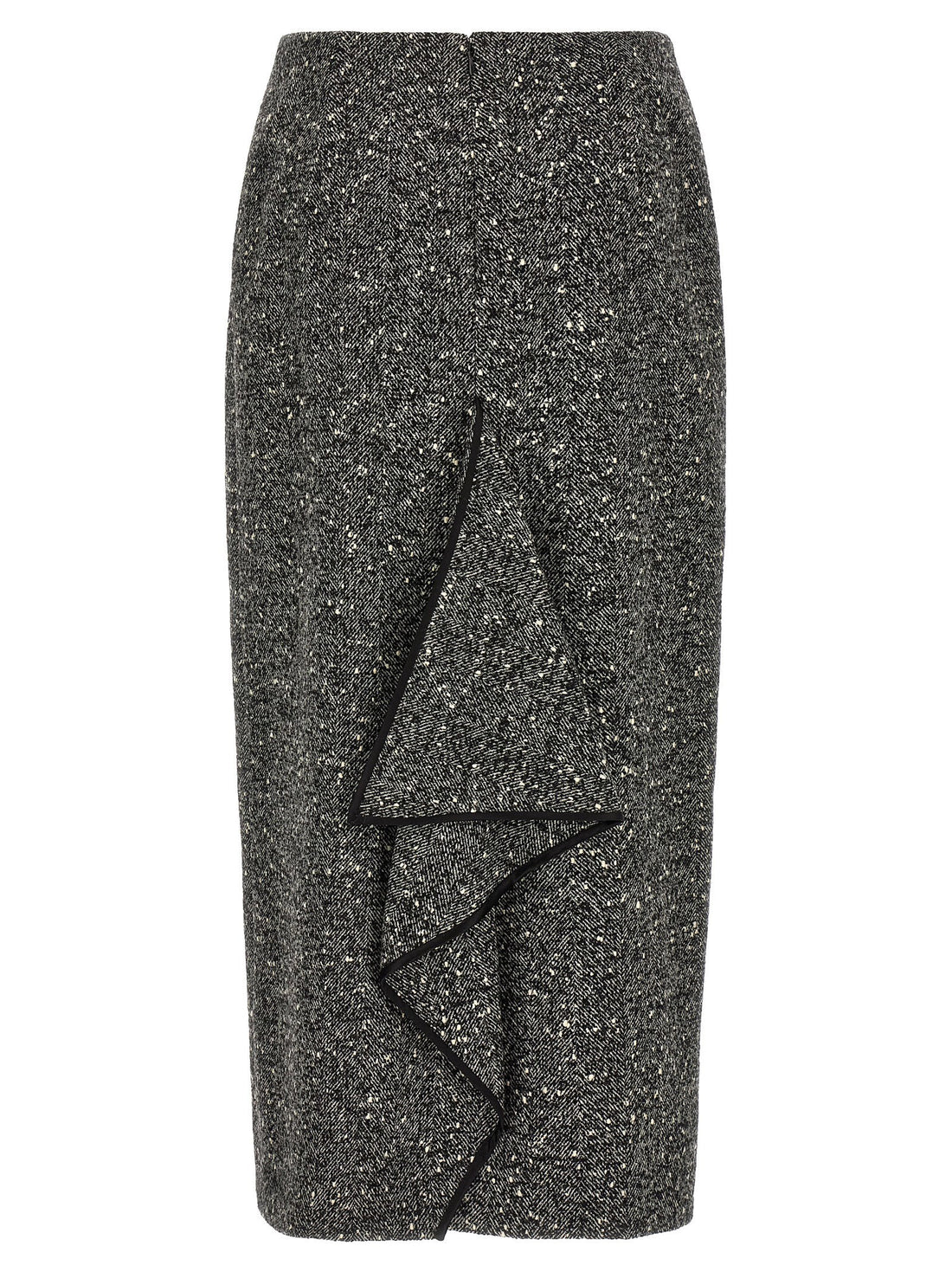 Valentino Garavani Chevron Bouclé Skirt White/black