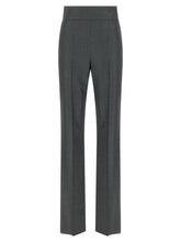Valentino Garavani Textured Silk Wool Pants Gray