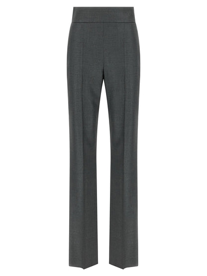 Valentino Garavani Textured Silk Wool Pants Gray