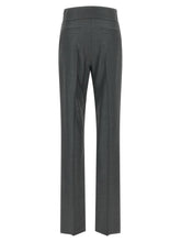 Valentino Garavani Textured Silk Wool Pants Gray