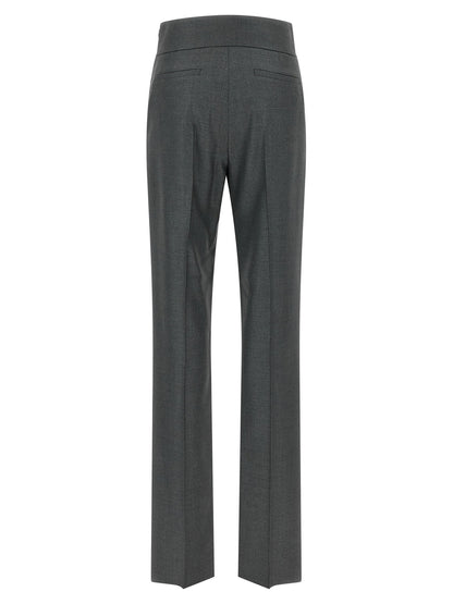 Valentino Garavani Textured Silk Wool Pants Gray
