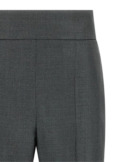 Valentino Garavani Textured Silk Wool Pants Gray