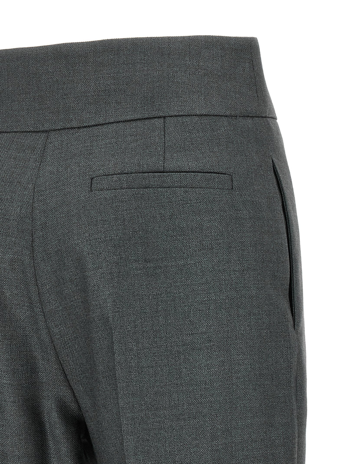 Valentino Garavani Textured Silk Wool Pants Gray