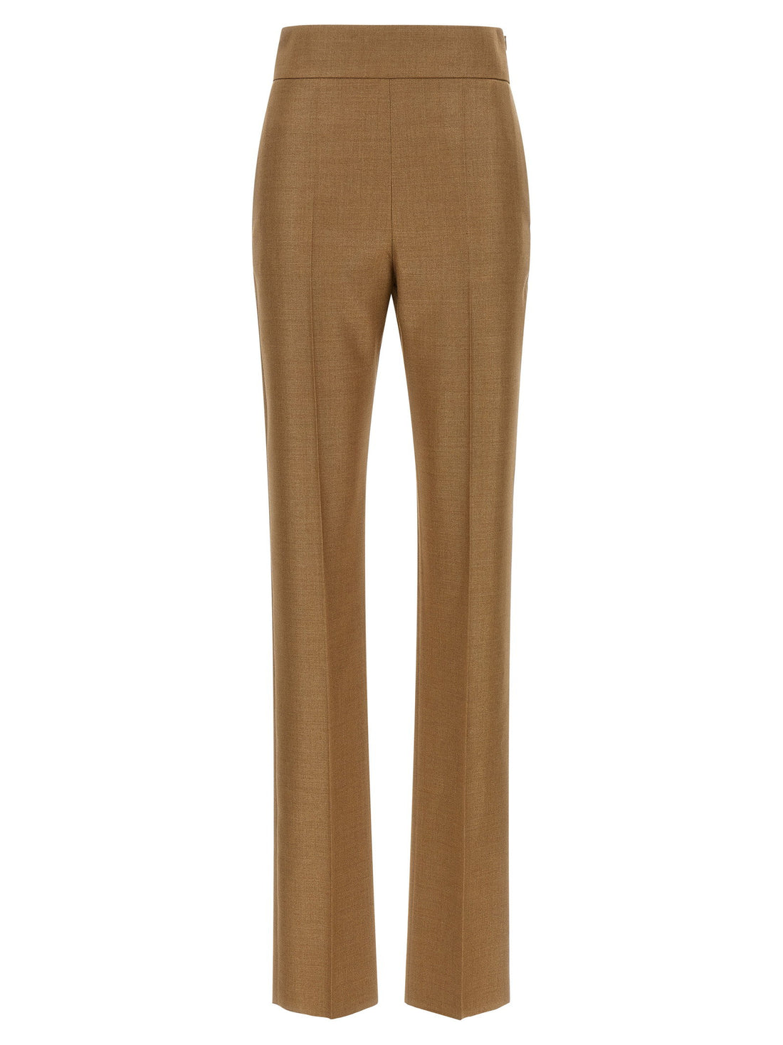 Valentino Garavani Textured Silk Wool Pants Beige