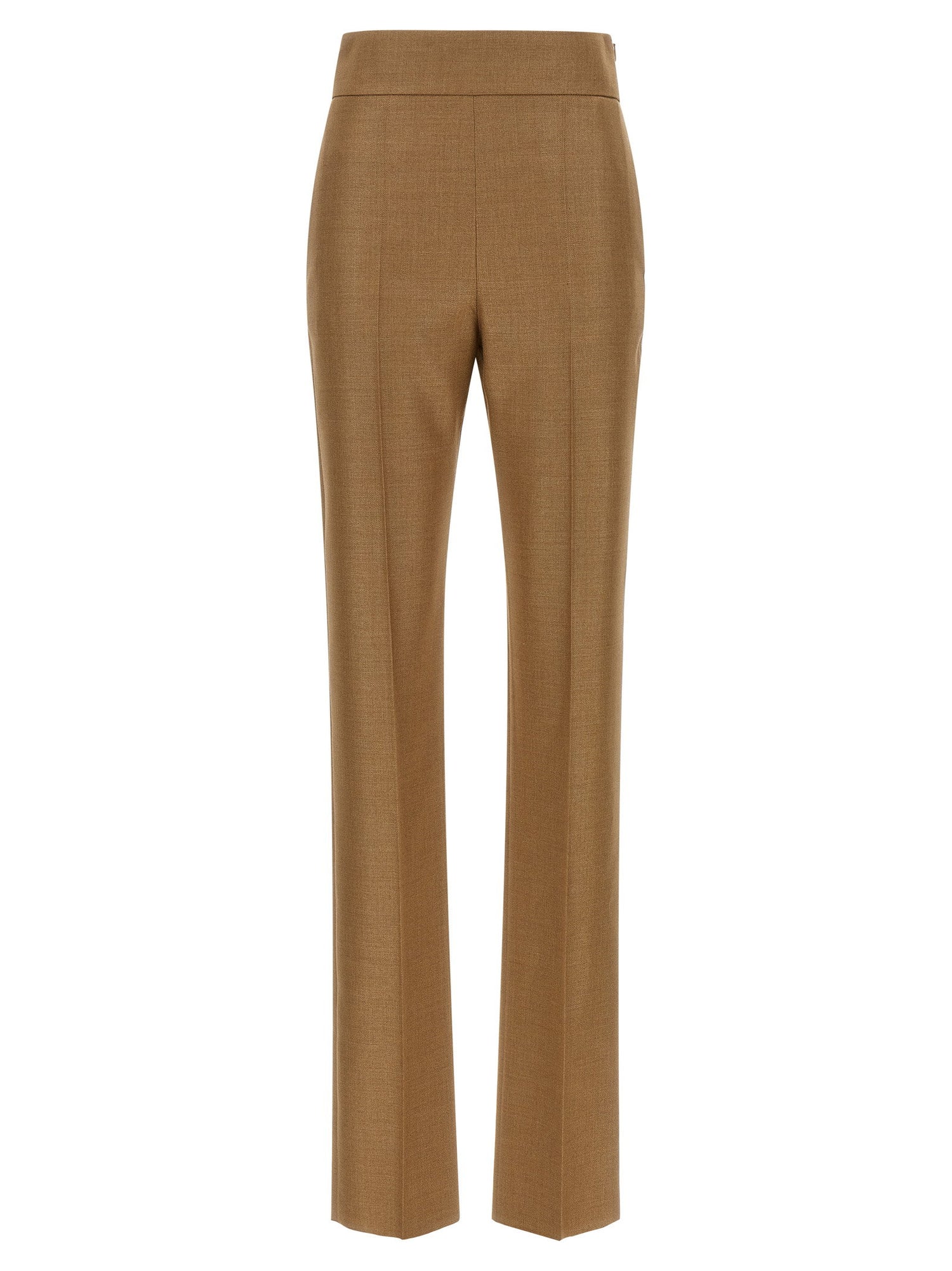 Valentino Garavani Textured Silk Wool Pants Beige