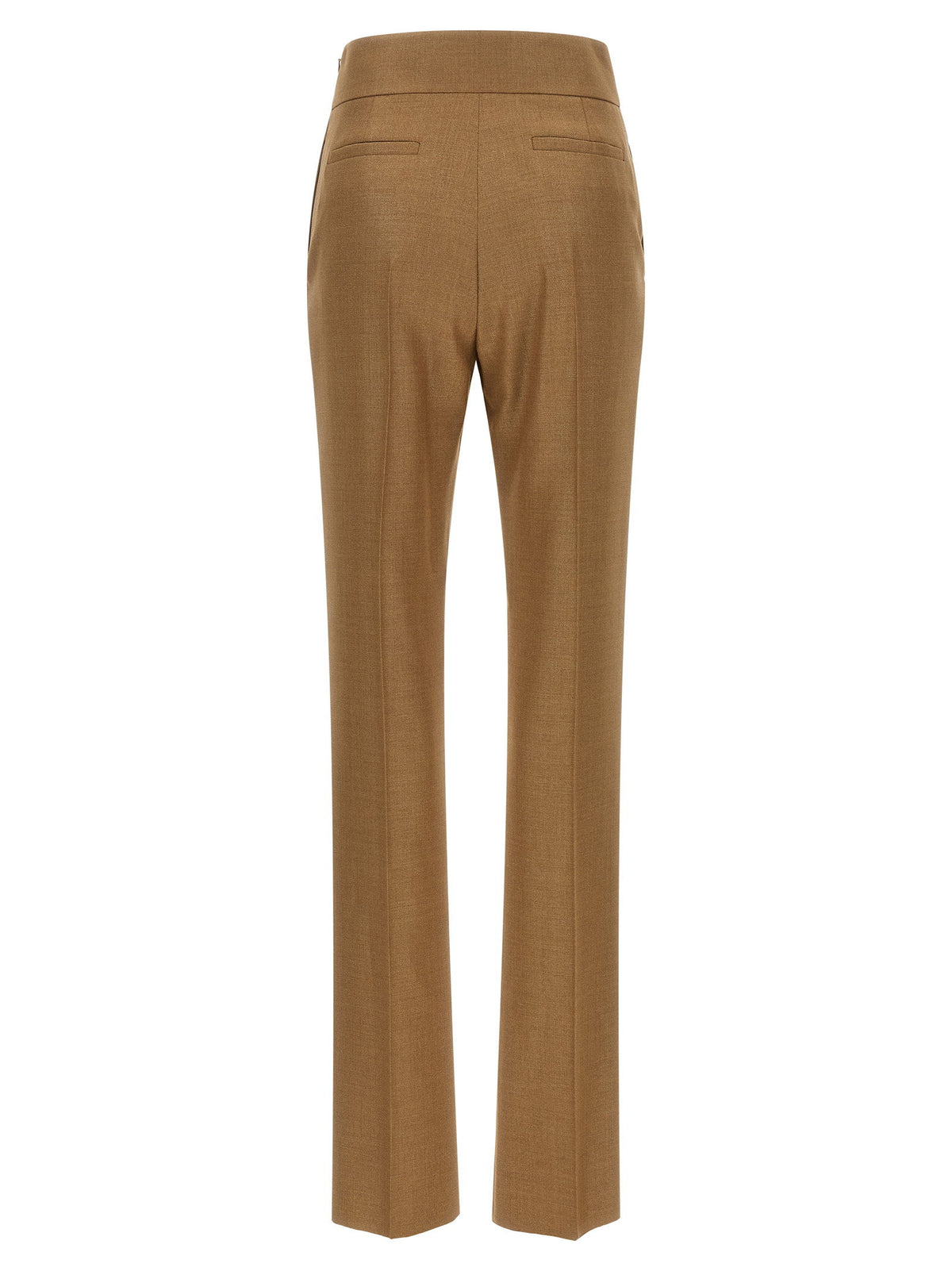 Valentino Garavani Textured Silk Wool Pants Beige