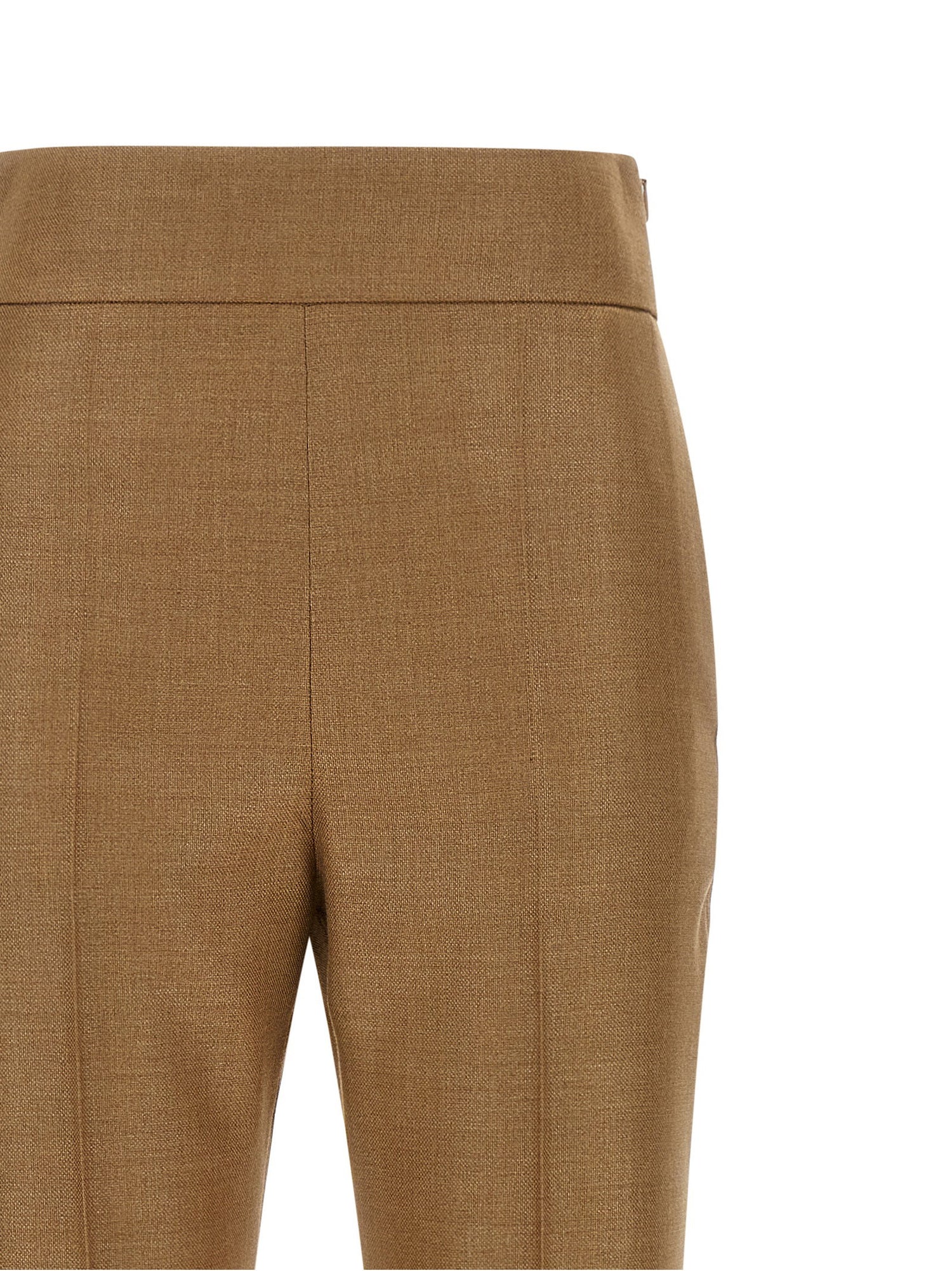 Valentino Garavani Textured Silk Wool Pants Beige