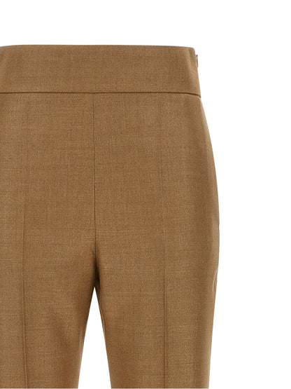 Valentino Garavani Textured Silk Wool Pants Beige