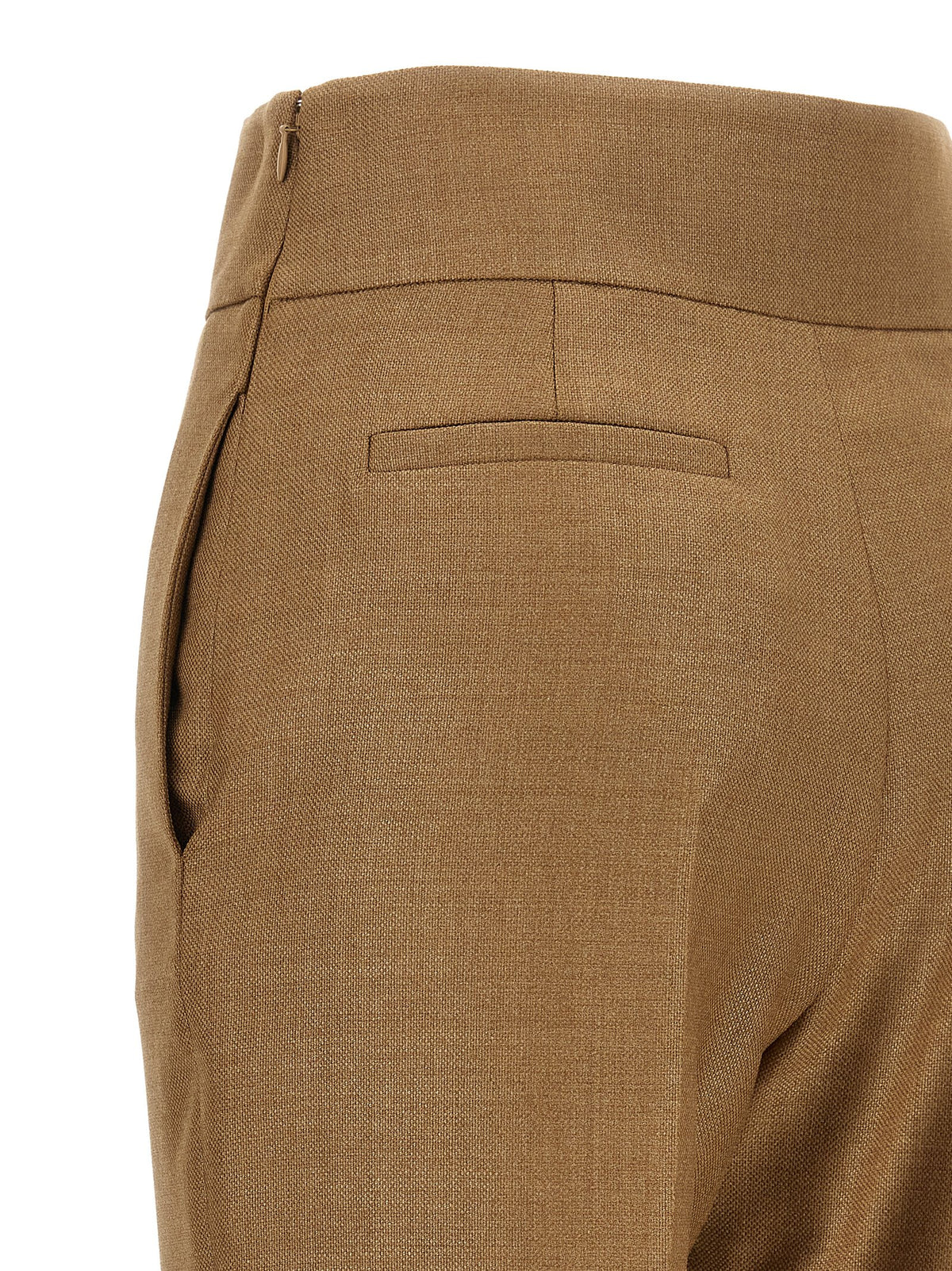 Valentino Garavani Textured Silk Wool Pants Beige
