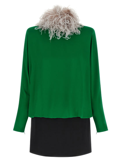 Valentino Garavani Georgette Dress Green