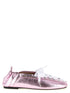 Ganni Lace-up Ballet Flats Pink