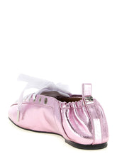 Ganni Lace-up Ballet Flats Pink