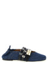 Ganni Sue Triple Ballet Flats Blue