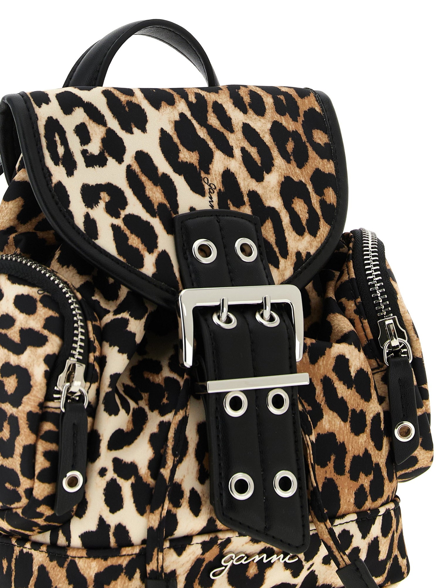 Ganni Animalier Bucky Backpack Brown
