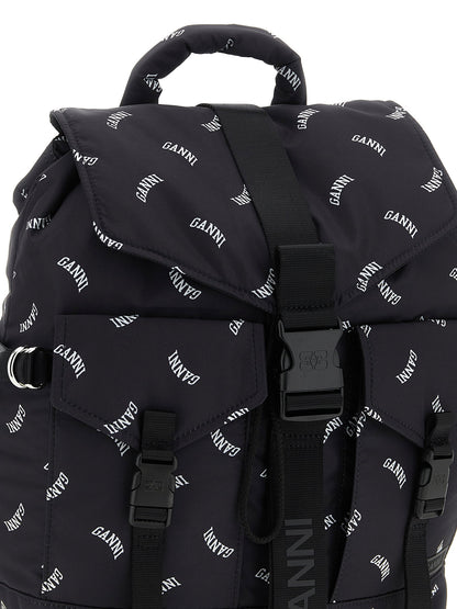 Ganni Re-tech Backpack Black