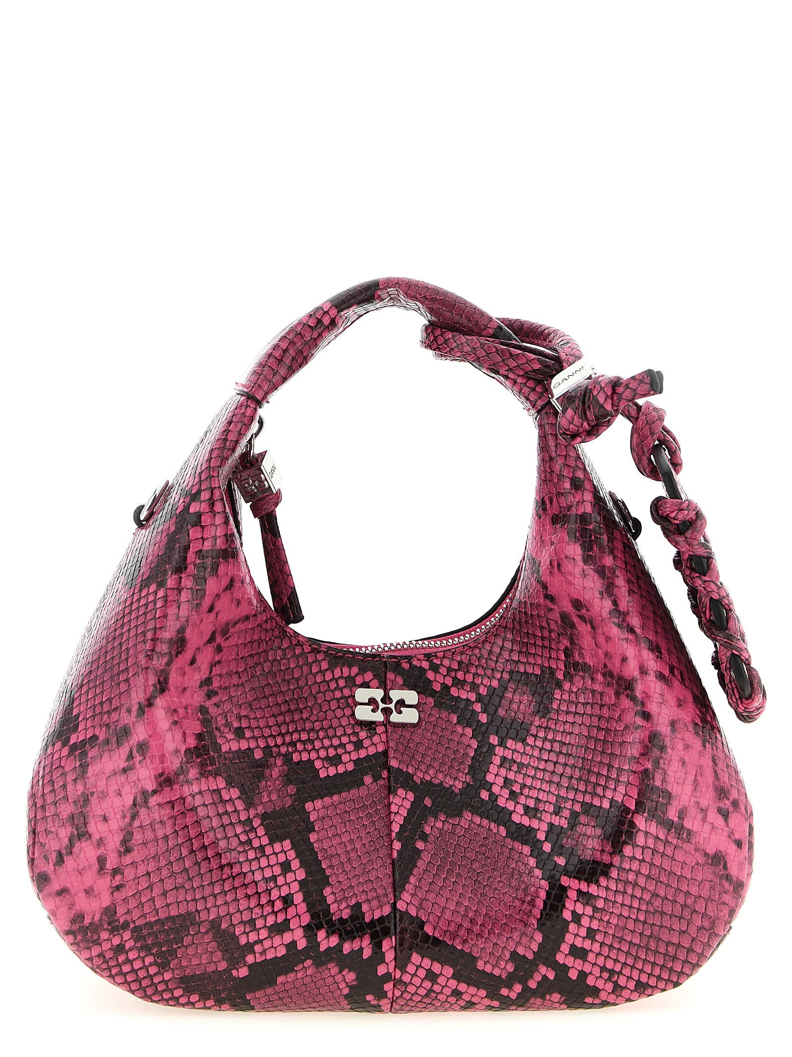 Ganni Mini Hobo Handbag Fuchsia