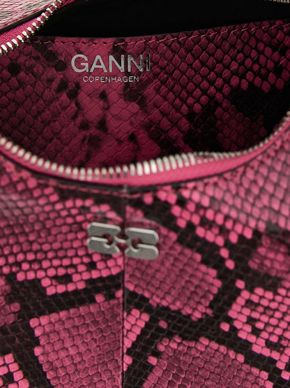 Ganni Mini Hobo Handbag Fuchsia
