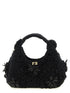 Ganni Mini Hobo Crochet Handbag Black