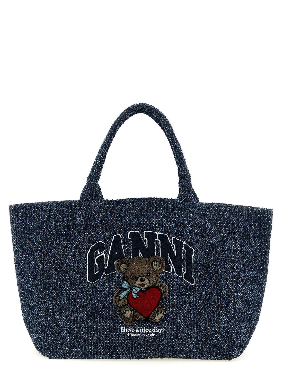 Ganni Medium Bear Shopping Bag Blue