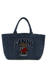 Ganni Medium Bear Shopping Bag Blue