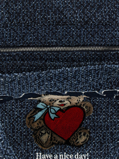 Ganni Medium Bear Shopping Bag Blue