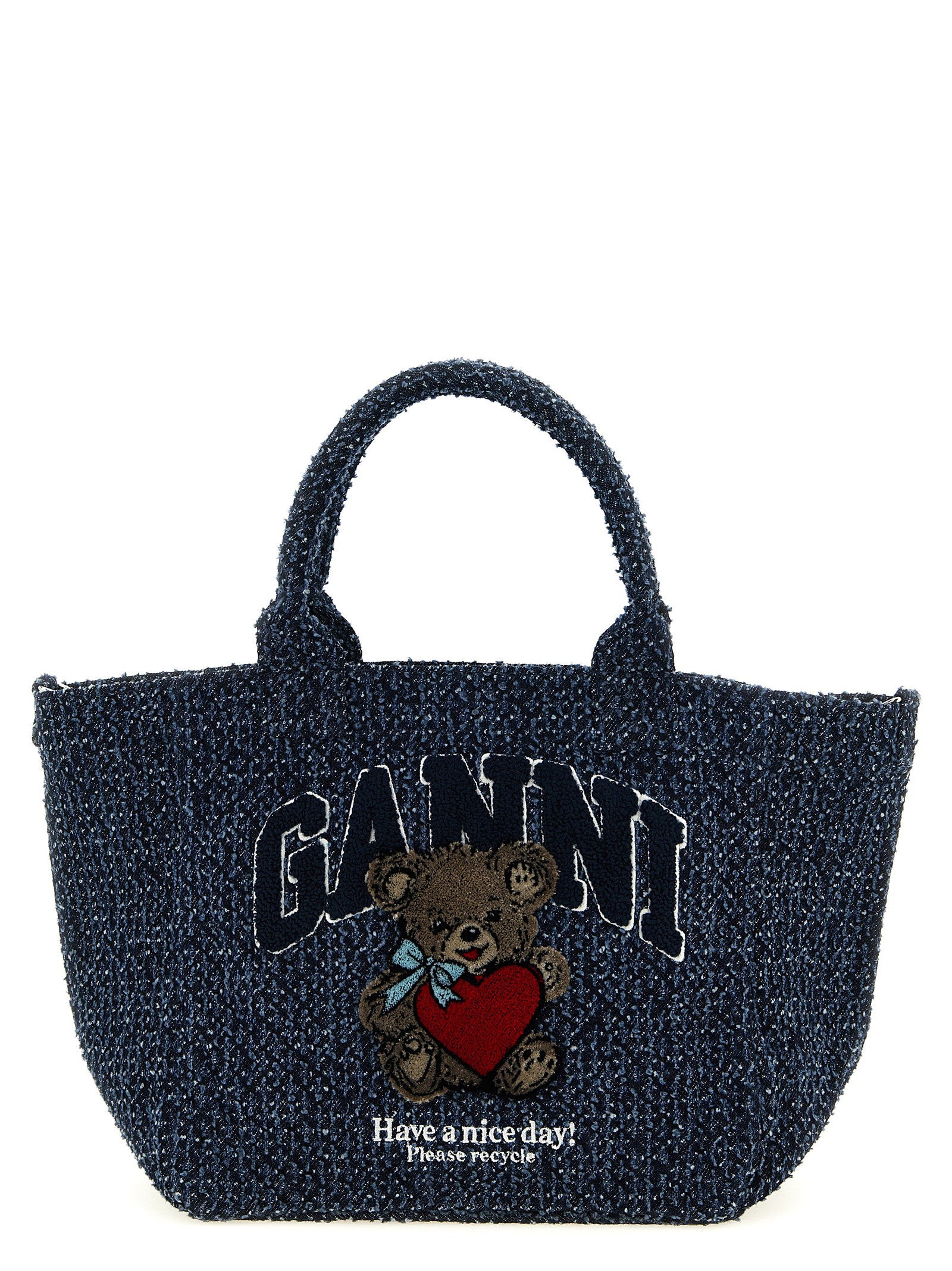 Ganni Small Bear Shopping Bag Blue