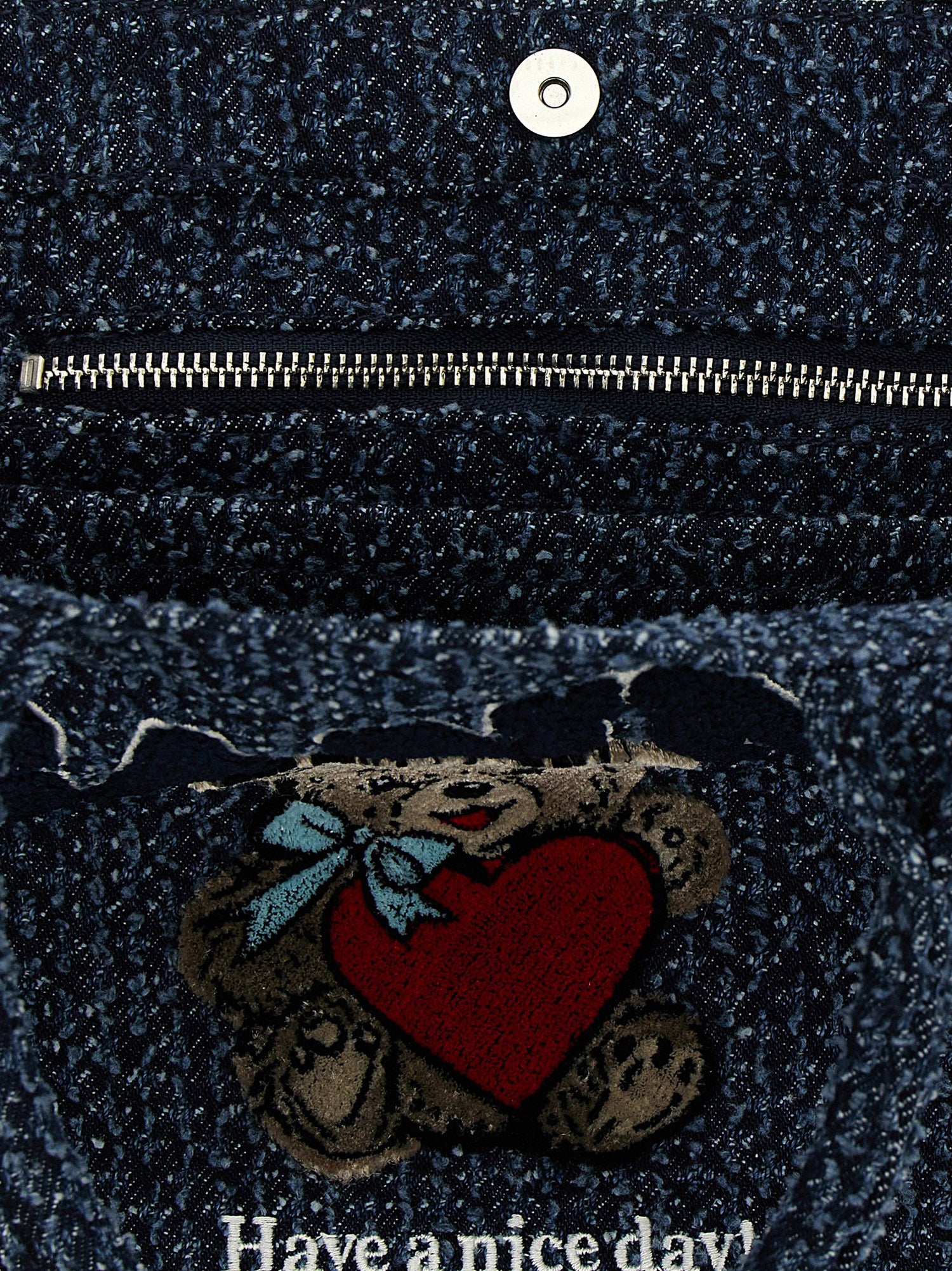 Ganni Small Bear Shopping Bag Blue