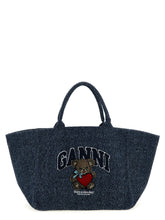 Ganni Xxl Bear Shopping Bag Blue