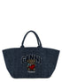 Ganni Xxl Bear Shopping Bag Blue