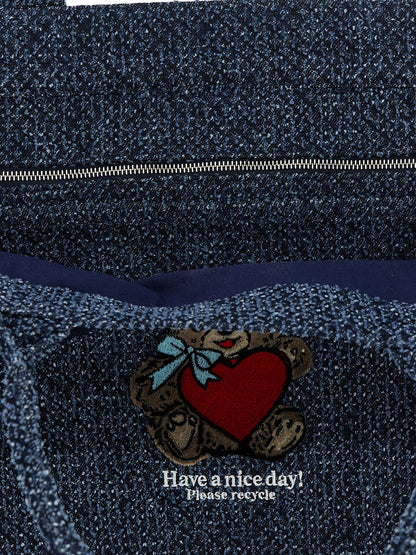 Ganni Xxl Bear Shopping Bag Blue