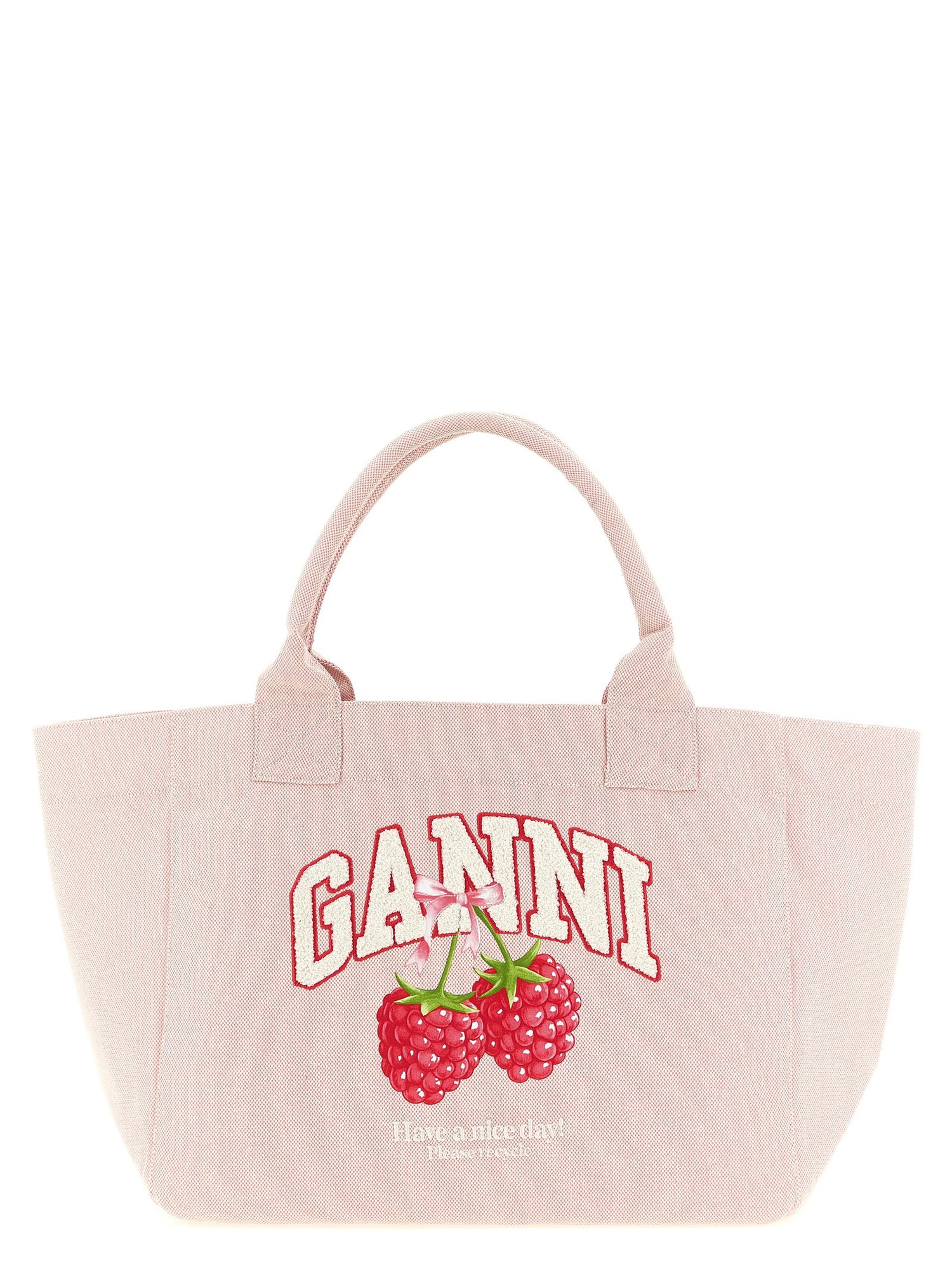 Ganni Medium Raspberry Shopping Bag Pink