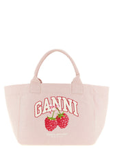 Ganni Medium Raspberry Shopping Bag Pink