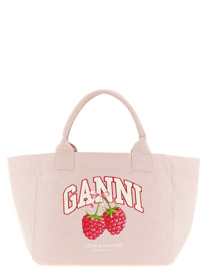 Ganni Medium Raspberry Shopping Bag Pink