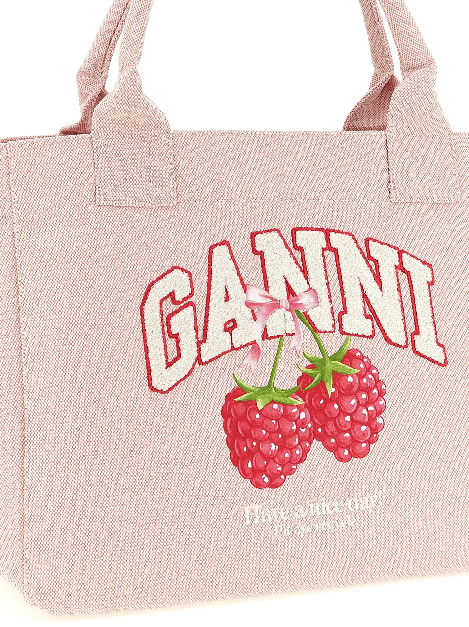 Ganni Medium Raspberry Shopping Bag Pink