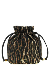 Ganni Metallic Bou Bucket Pouch Brown