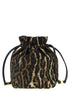 Ganni Metallic Bou Bucket Pouch Brown